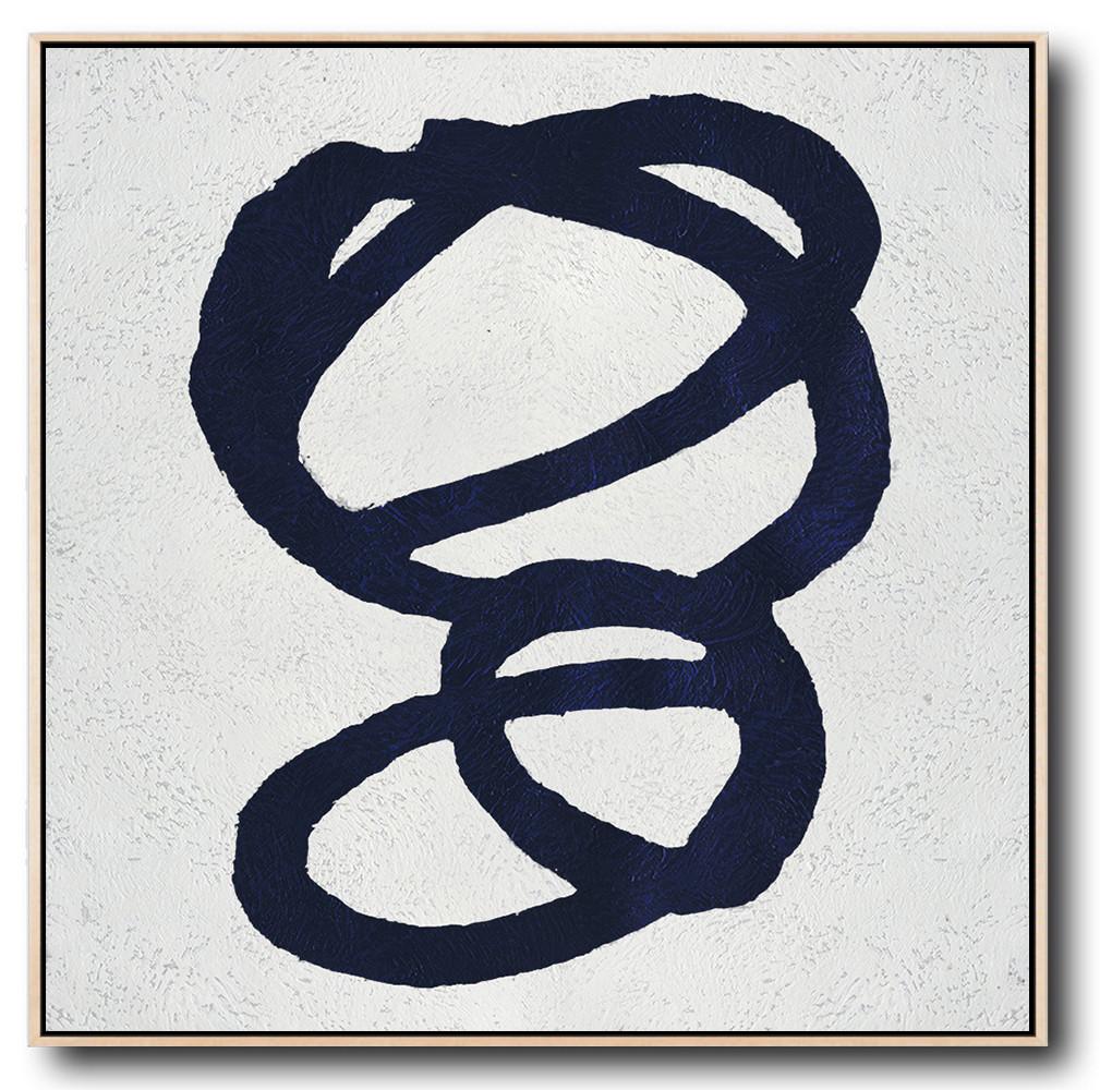 Navy Blue Minimalist Painting #NV140A - Click Image to Close